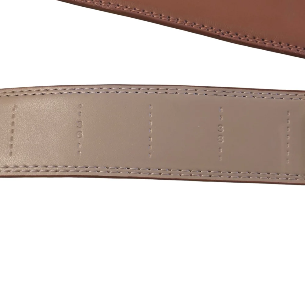 Viral Ratchet Brown Leather Belt with Silver Buckle Size 36 Up